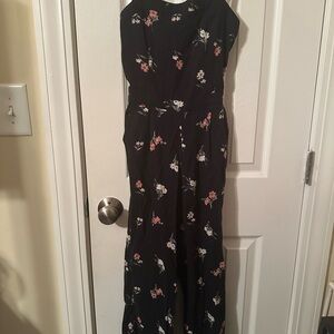 Floral Black Jumpsuit